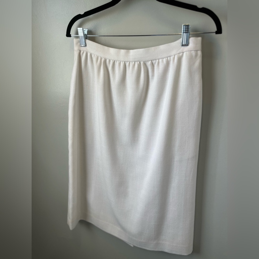 Vintage Alison Roberts white midi skirt 14